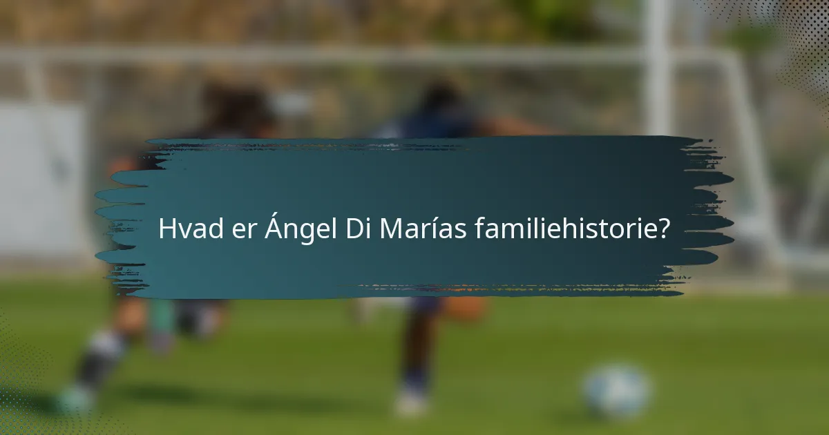 Hvad er Ángel Di Marías familiehistorie?