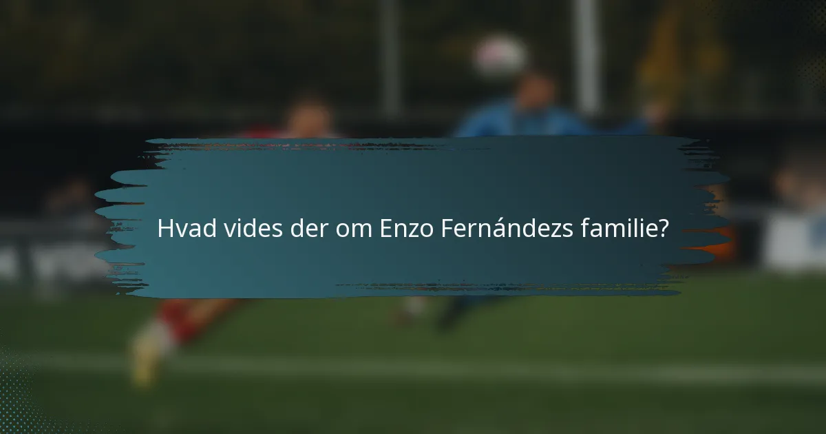 Hvad vides der om Enzo Fernándezs familie?