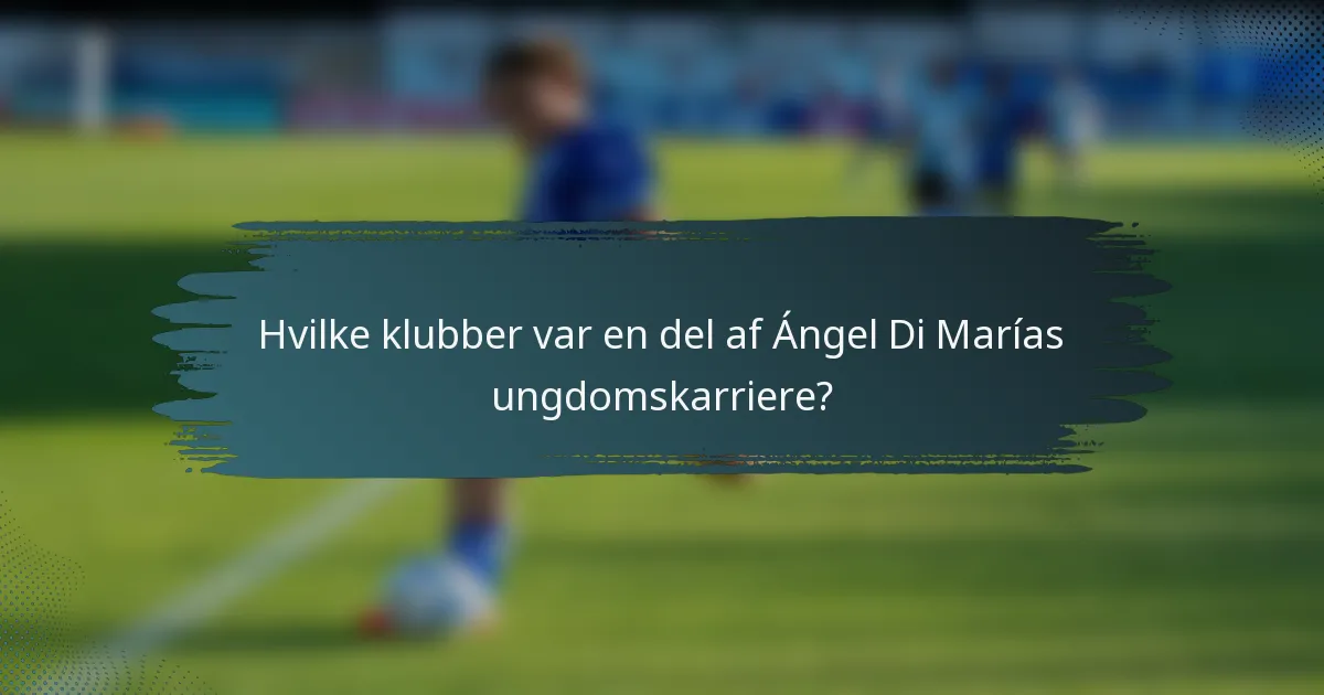 Hvilke klubber var en del af Ángel Di Marías ungdomskarriere?