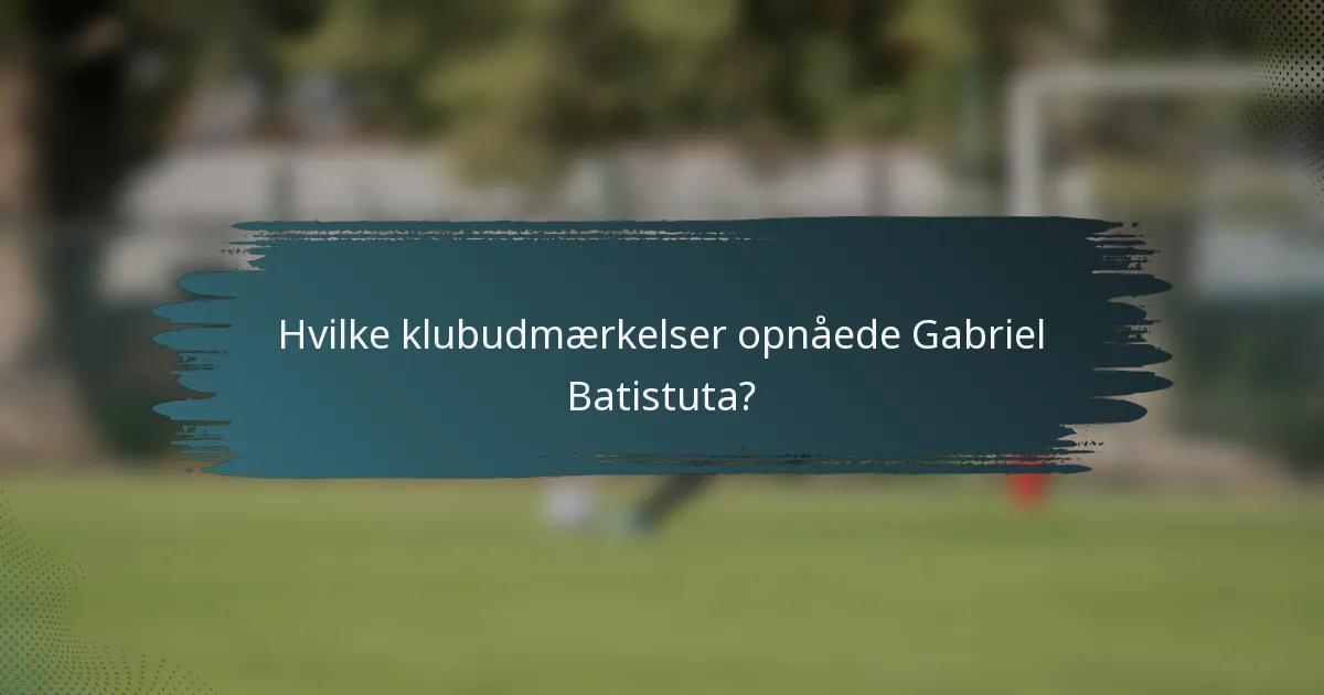 Hvilke klubudmærkelser opnåede Gabriel Batistuta?