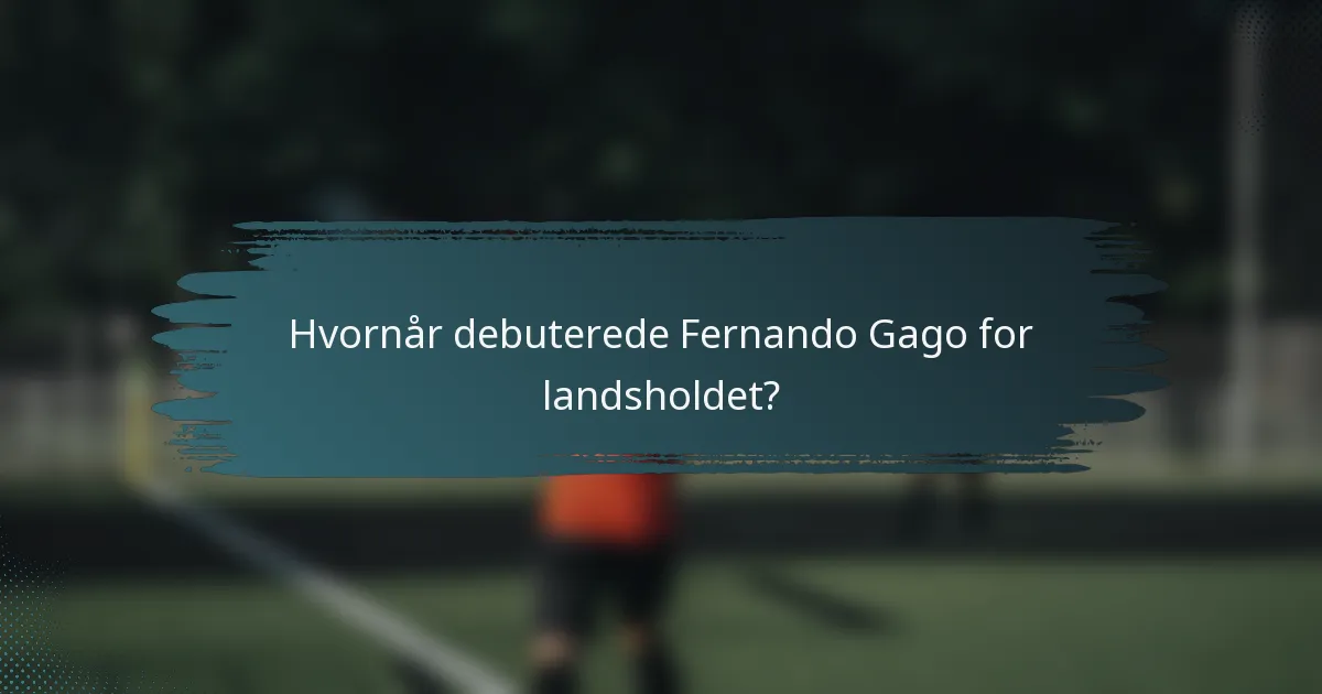 Hvornår debuterede Fernando Gago for landsholdet?